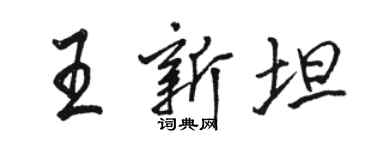 駱恆光王新坦行書個性簽名怎么寫