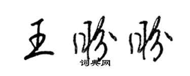 梁錦英王盼盼草書個性簽名怎么寫