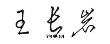 駱恆光王長岩草書個性簽名怎么寫