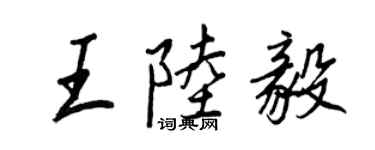 王正良王陸毅行書個性簽名怎么寫