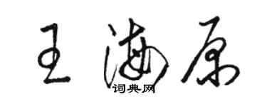 駱恆光王海原草書個性簽名怎么寫