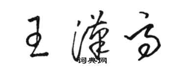 駱恆光王漢高草書個性簽名怎么寫