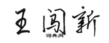 駱恆光王闖新行書個性簽名怎么寫