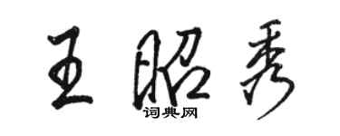 駱恆光王昭秀行書個性簽名怎么寫