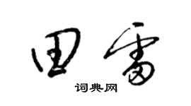 梁錦英田雷草書個性簽名怎么寫