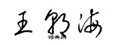 梁錦英王朝海草書個性簽名怎么寫