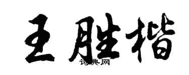 胡問遂王勝楷行書個性簽名怎么寫