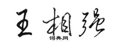駱恆光王相強行書個性簽名怎么寫