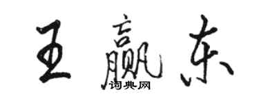 駱恆光王贏東行書個性簽名怎么寫