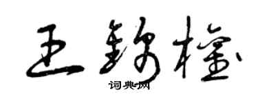 曾慶福王錦權草書個性簽名怎么寫