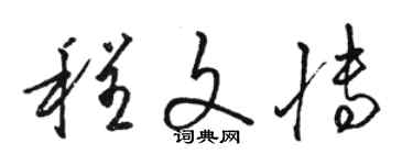 駱恆光程文博草書個性簽名怎么寫