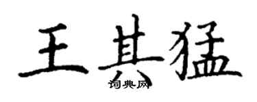 丁謙王其猛楷書個性簽名怎么寫