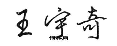 駱恆光王宇奇行書個性簽名怎么寫