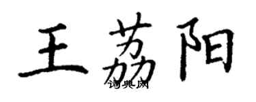 丁謙王荔陽楷書個性簽名怎么寫