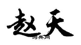 胡問遂趙天行書個性簽名怎么寫