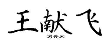丁謙王獻飛楷書個性簽名怎么寫