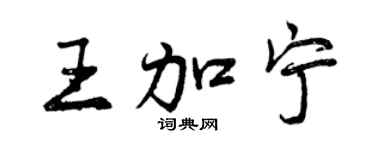 曾慶福王加寧行書個性簽名怎么寫