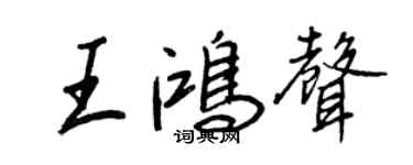 王正良王鴻聲行書個性簽名怎么寫