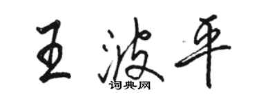 駱恆光王波平行書個性簽名怎么寫