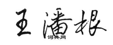 駱恆光王潘根行書個性簽名怎么寫