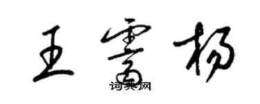 梁錦英王霽楊草書個性簽名怎么寫