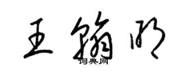 梁錦英王翰明草書個性簽名怎么寫