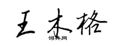 王正良王木格行書個性簽名怎么寫