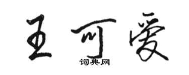 駱恆光王可愛行書個性簽名怎么寫