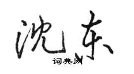 駱恆光沈東行書個性簽名怎么寫
