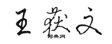 駱恆光王獲文行書個性簽名怎么寫