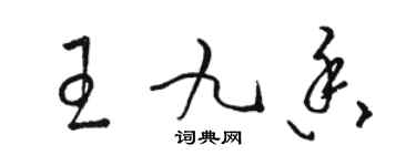 駱恆光王九香草書個性簽名怎么寫