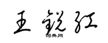 梁錦英王銳紅草書個性簽名怎么寫