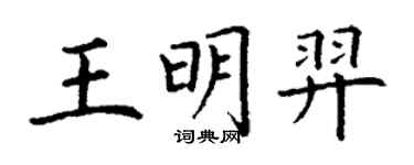 丁謙王明羿楷書個性簽名怎么寫
