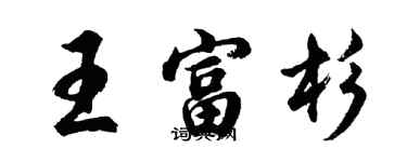 胡問遂王富杉行書個性簽名怎么寫