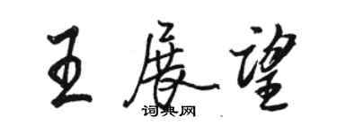 駱恆光王展望行書個性簽名怎么寫