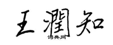 王正良王潤知行書個性簽名怎么寫