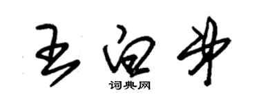 朱錫榮王白弟草書個性簽名怎么寫