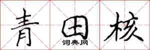 侯登峰青田核楷書怎么寫