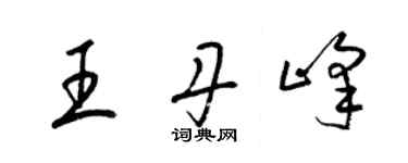 梁錦英王丹峰草書個性簽名怎么寫