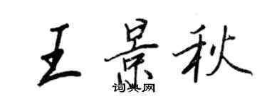 王正良王景秋行書個性簽名怎么寫