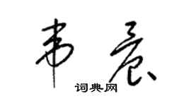 梁錦英韋晨草書個性簽名怎么寫