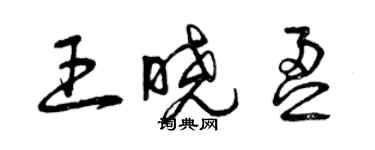 曾慶福王曉盈草書個性簽名怎么寫