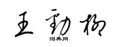梁錦英王勁柳草書個性簽名怎么寫