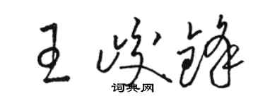 駱恆光王峻鋒草書個性簽名怎么寫