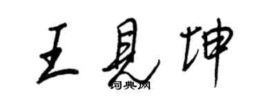 王正良王見坤行書個性簽名怎么寫