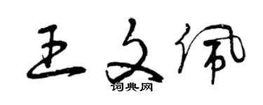 曾慶福王文佩草書個性簽名怎么寫