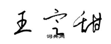 梁錦英王定甜草書個性簽名怎么寫