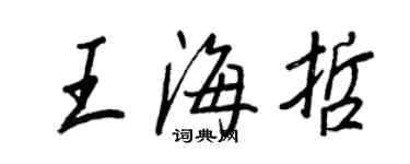 王正良王海哲行書個性簽名怎么寫