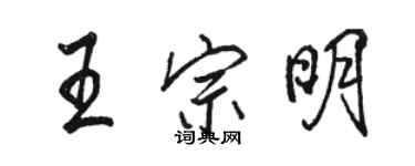 駱恆光王宗明行書個性簽名怎么寫