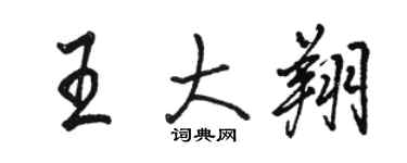 駱恆光王大翔行書個性簽名怎么寫